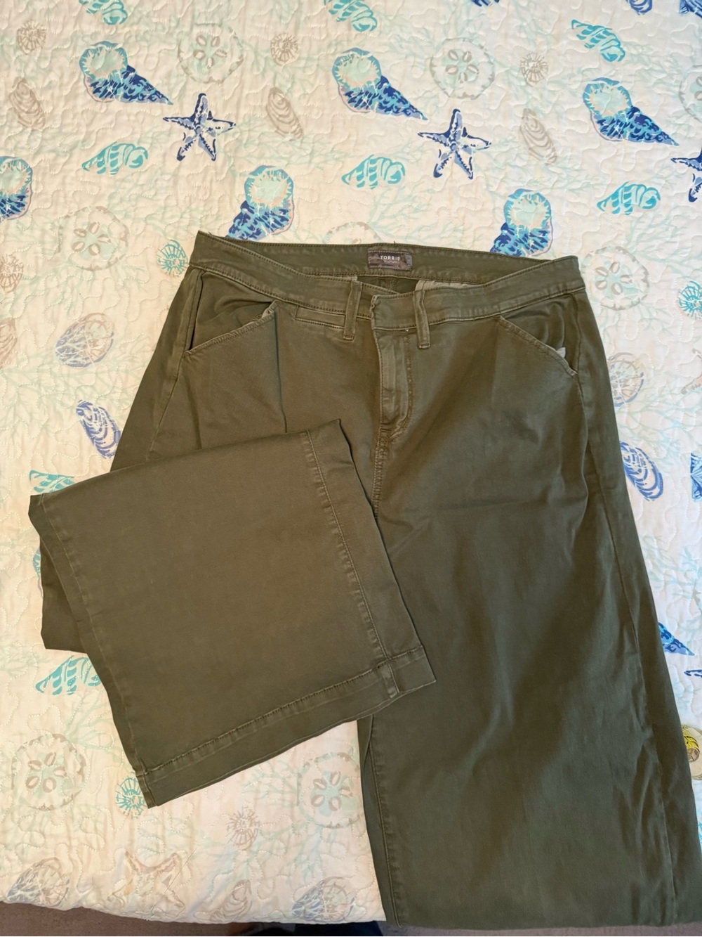 Torrid Olive Green wide leg Cotton chinos pants
